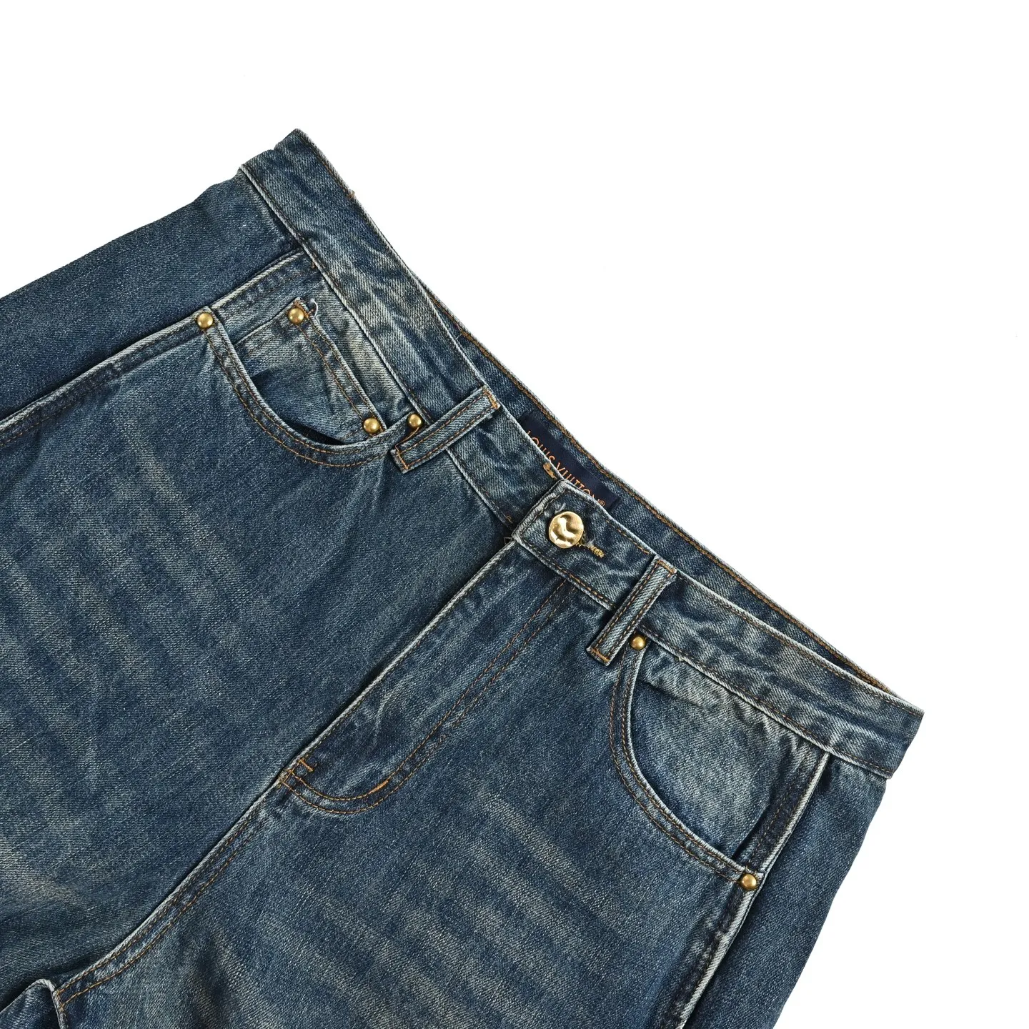 Louis Vuitton/Louis Vuitton 25Fw wavy line washed jeans